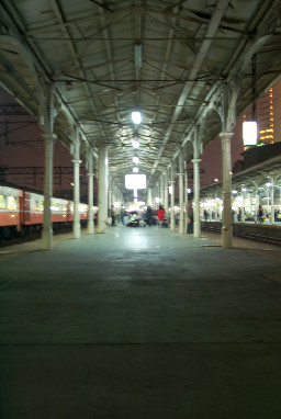 月台夜景2000-01-23台中火車站台灣鐵路旅遊攝影