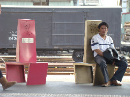 公共藝術-邱建銘-雕刻時光月台景物篇台中火車站台灣鐵路旅遊攝影