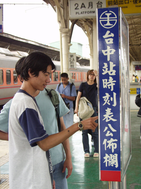 台灣鐵路旅遊攝影台中火車站月台旅客特寫2002攝影照片41