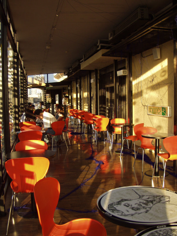 台中20號倉庫藝術特區藝術村2000年至2003年橘園經營時期夕陽的咖啡廳景緻攝影照片12