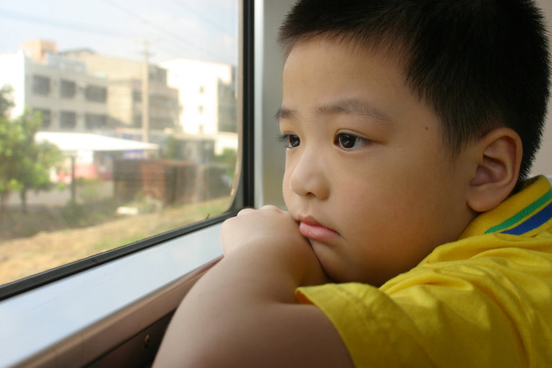 台灣鐵路旅遊攝影電車-區間車交談的旅客2005攝影照片429